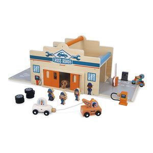 Janod Cross Roads Garage Wooden Playset Default Title