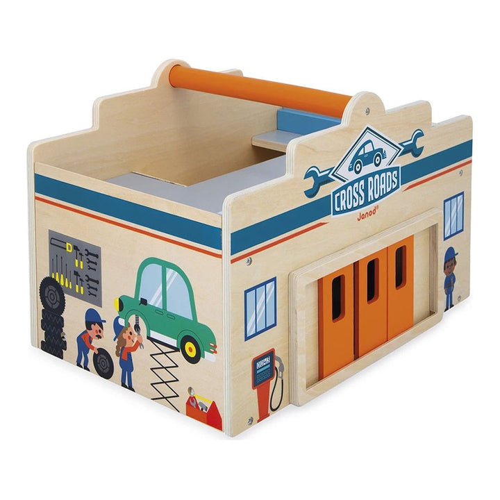 Janod Cross Roads Garage Wooden Playset