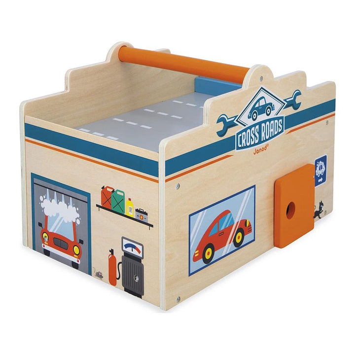 Janod Cross Roads Garage Wooden Playset
