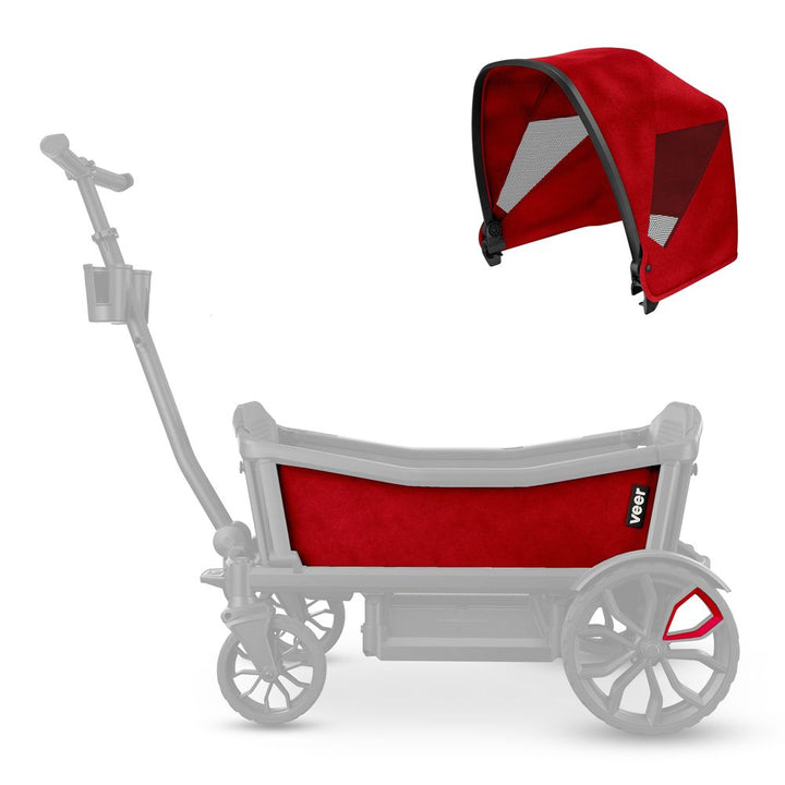 Veer Wagon Sidewall Kit & Cruiser Retractable Canopy Pele Red