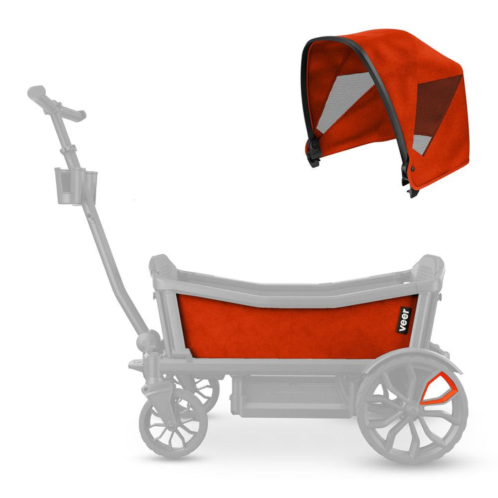 Veer Wagon Sidewall Kit & Cruiser Retractable Canopy Sienna Orange