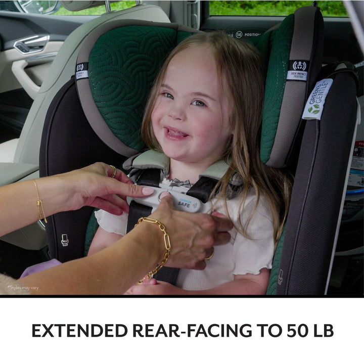 Evenflo GOLD Revolve360 Extend All-in-one Rotational Car Seat with SensorSafe - Quartz (Green & Gentle)