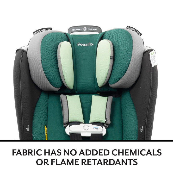 Evenflo GOLD Revolve360 Extend All-in-one Rotational Car Seat with SensorSafe - Quartz (Green & Gentle)