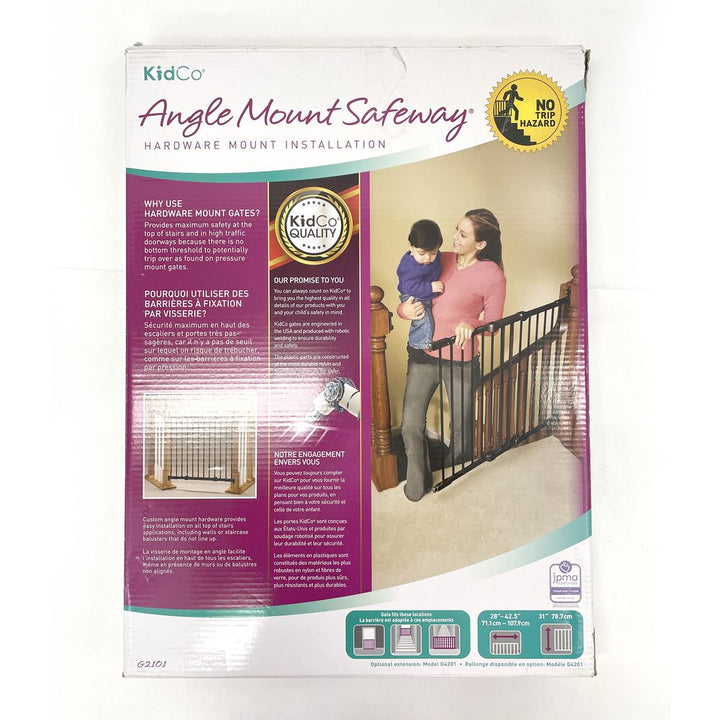 KidCo Angle Mount Safeway Hardware Mounted Safety Gate - Black (101152) (Open Box)