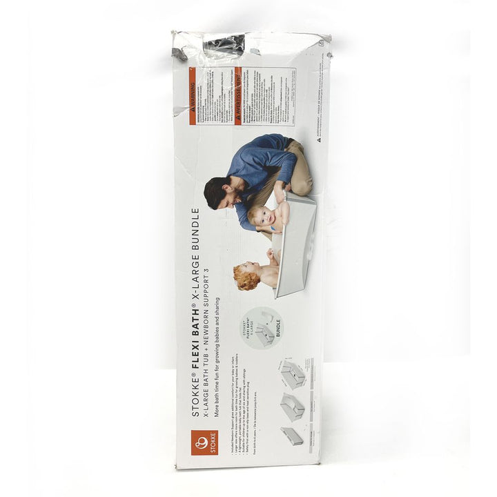 Stokke Flexi Bath X-Large Bundle and Flexi Bath Newborn Support - White (101171) (Open Box)