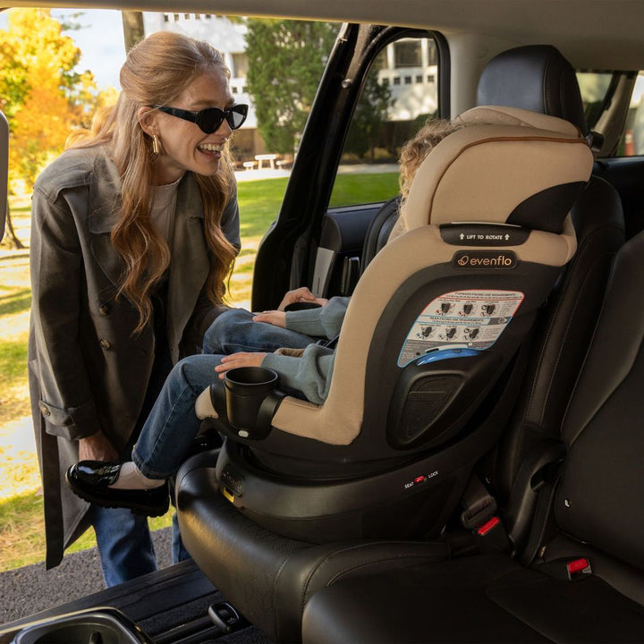 Evenflo GOLD Revolve360 Slim 2-in-1 Rotational Car Seat with SensorSafe - Quartz (Green & Gentle)