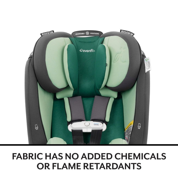 Evenflo GOLD Revolve360 Slim 2-in-1 Rotational Car Seat with SensorSafe - Quartz (Green & Gentle)
