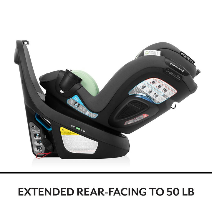 Evenflo GOLD Revolve360 Slim 2-in-1 Rotational Car Seat with SensorSafe - Quartz (Green & Gentle)