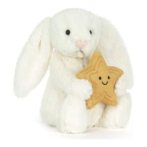 Jellycat Bashful Bunny Plush Toy - Cream Bunny with Star (9 inch)
