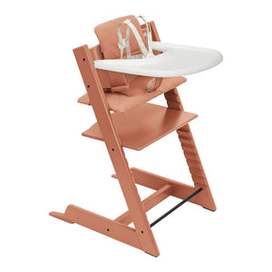 Tripp Trapp High Chair2 and Cushion with Stokke Tray - Terracotta with Terracotta Cushion (101272) (Floor Model) Default Title