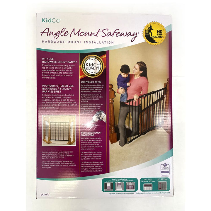 KidCo Angle Mount Safeway Hardware Mounted Safety Gate - Black (Open Box)