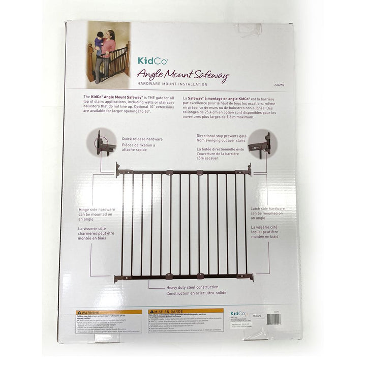 KidCo Angle Mount Safeway Hardware Mounted Safety Gate - Black (Open Box)