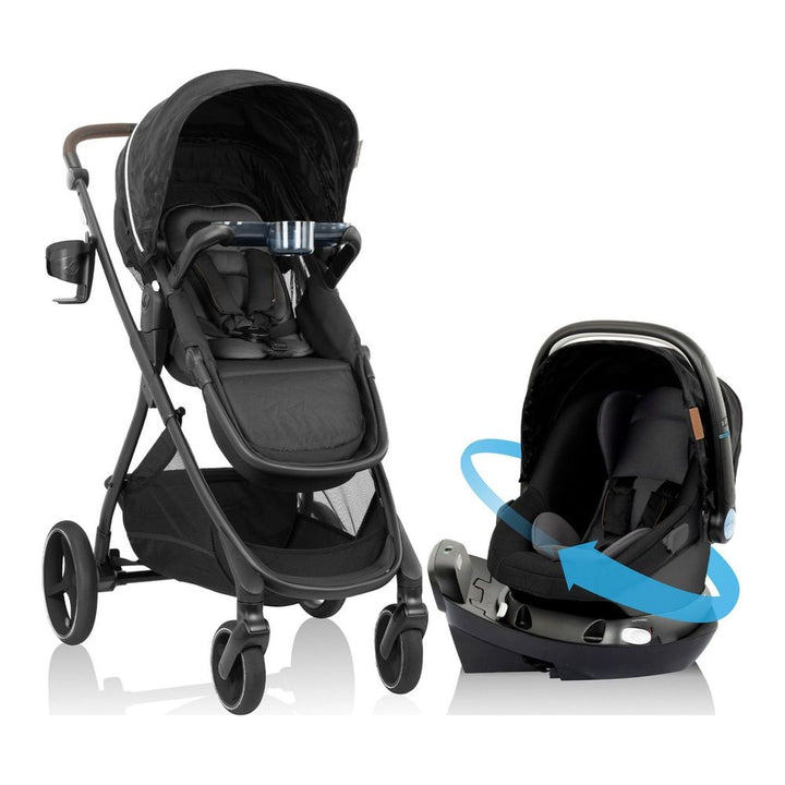 Evenflo Shyft Intuiti+ and Revolve180 LiteMax NXT with SensorySoothe Travel System - Dubhan Black (Open Box) Default Title