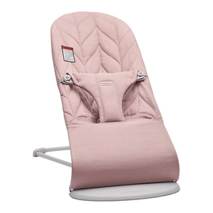 BabyBjorn Bouncer Bliss in Woven Fabric - Petal Quilt, Dusty Pink on Light Gray Frame (Open Box) Default Title
