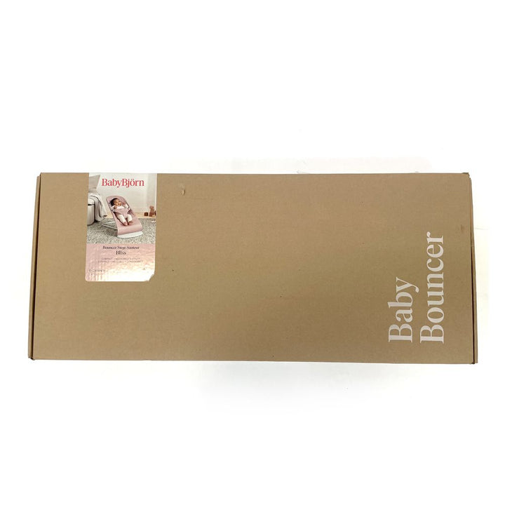 BabyBjorn Bouncer Bliss in Woven Fabric - Petal Quilt, Dusty Pink on Light Gray Frame (Open Box)