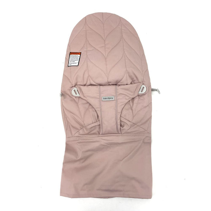 BabyBjorn Bouncer Bliss in Woven Fabric - Petal Quilt, Dusty Pink on Light Gray Frame (Open Box)