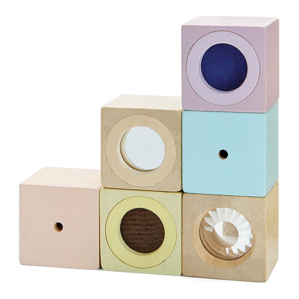 Block Set Pastel Plan Toys Sensory Wooden Blocks Set - Pastels – Dear-Born Baby