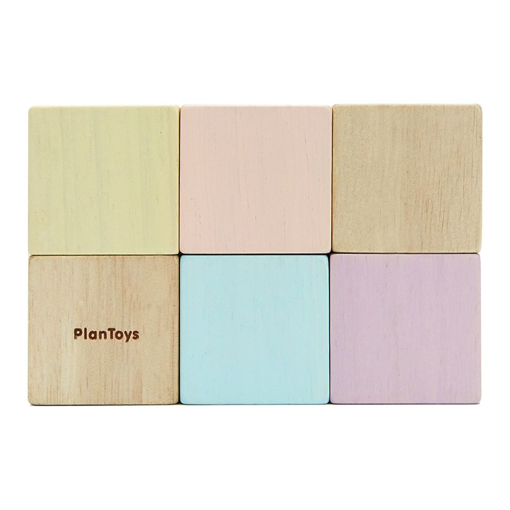 Block Set Pastel Plan Toys Sensory Wooden Blocks Set - Pastels – Dear-Born Baby
