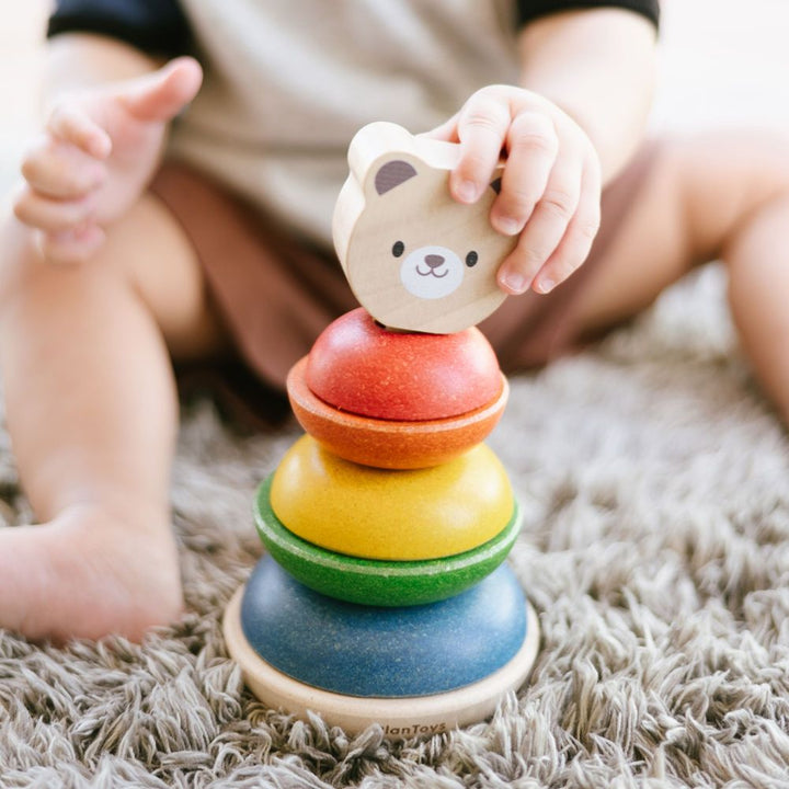 Plan Toys Stacking Rings Wooden Toy Set - Bear