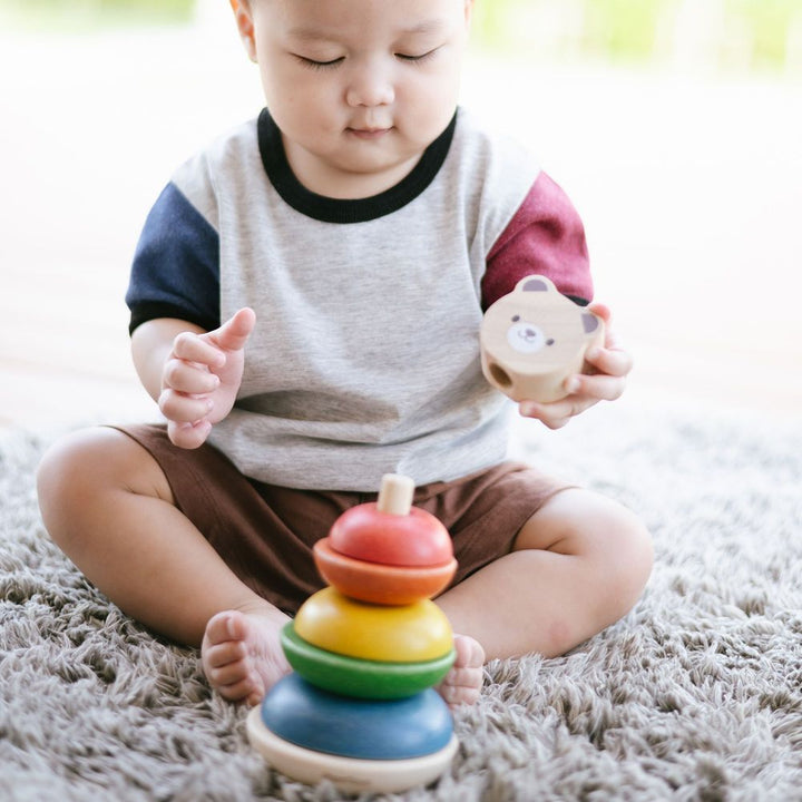 Plan Toys Stacking Rings Wooden Toy Set - Bear