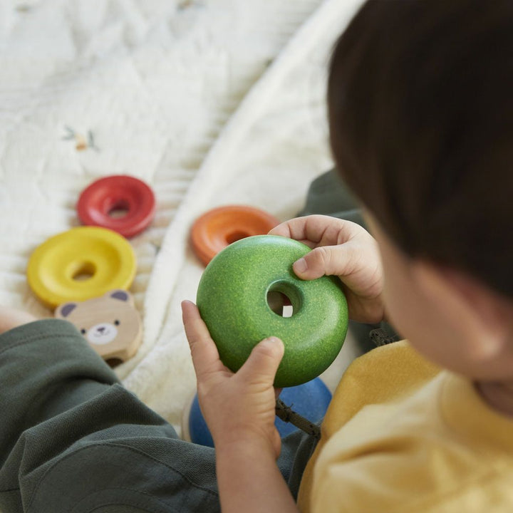 Plan Toys Stacking Rings Wooden Toy Set - Bear