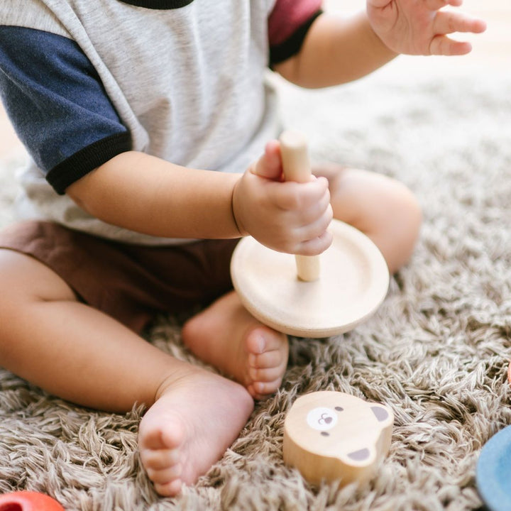 Plan Toys Stacking Rings Wooden Toy Set - Bear