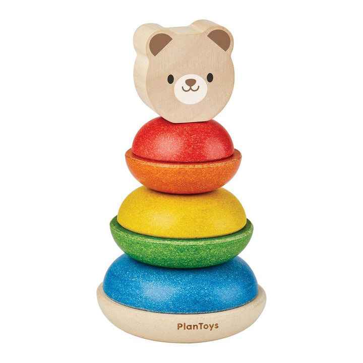 Plan Toys Stacking Rings Wooden Toy Set - Bear Default Title