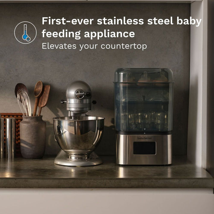 Baby Brezza SuperQuick 10-Minute Bottle Sterilizer & Dryer - Stainless Steel