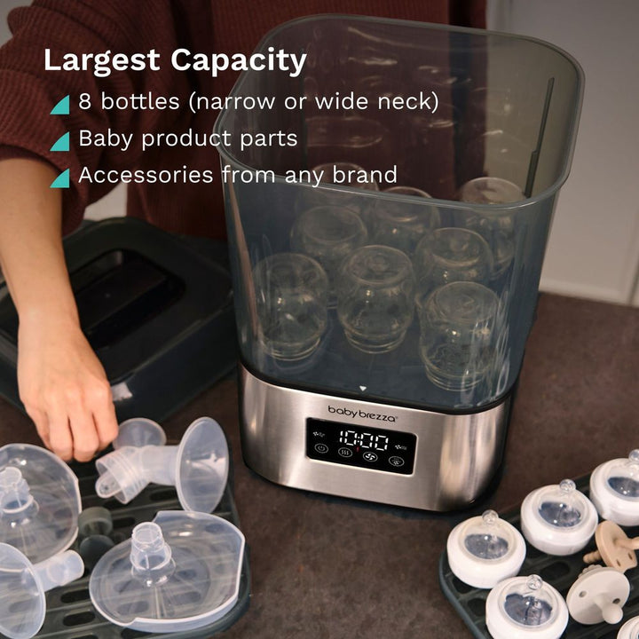 Baby Brezza SuperQuick 10-Minute Bottle Sterilizer & Dryer - Stainless Steel