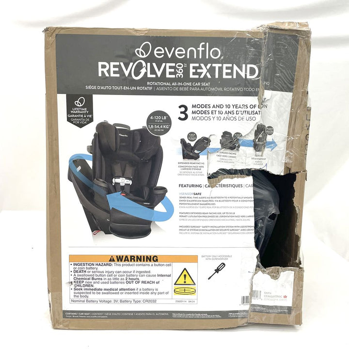 Evenflo GOLD Revolve360 Extend All-in-one Rotational Car Seat with SensorSafe - Onyx Black (Open Box)