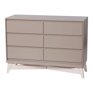 Little Seeds Pala 6-Drawer Dresser Taupe Washed White