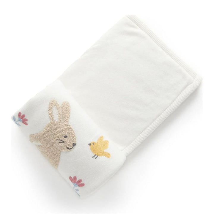 Purebaby Embroidered Plush Lined Blanket Little Bunny