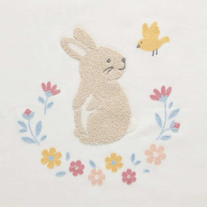 Purebaby Embroidered Plush Lined Blanket