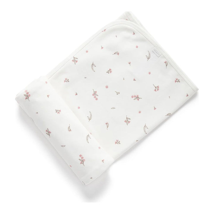 Purebaby Organic Cotton Bunny Rug Baby Blanket Vanilla Blossom