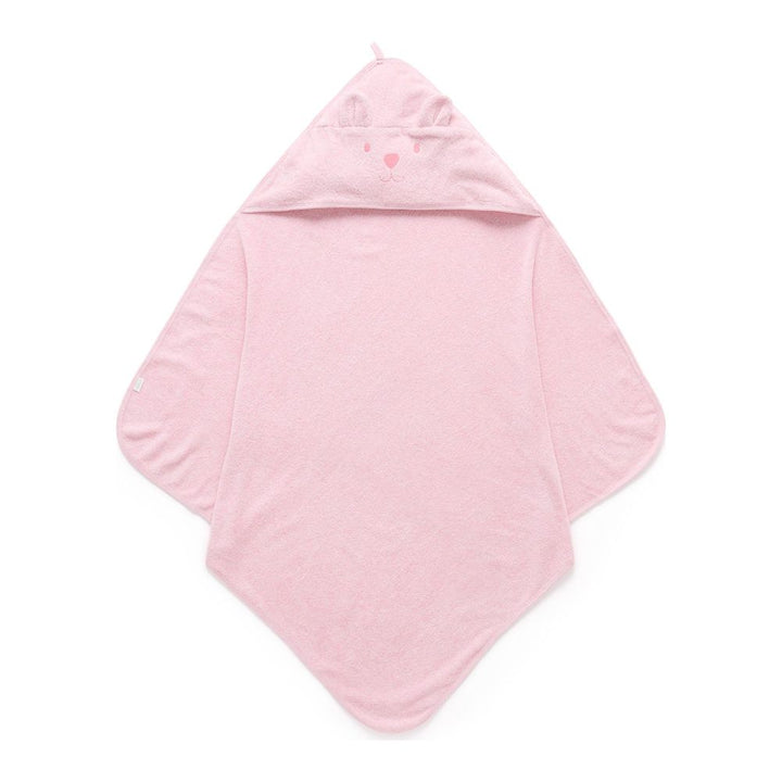 Purebaby Organic Cotton Hooded Bear Towel Pale Pink Melange