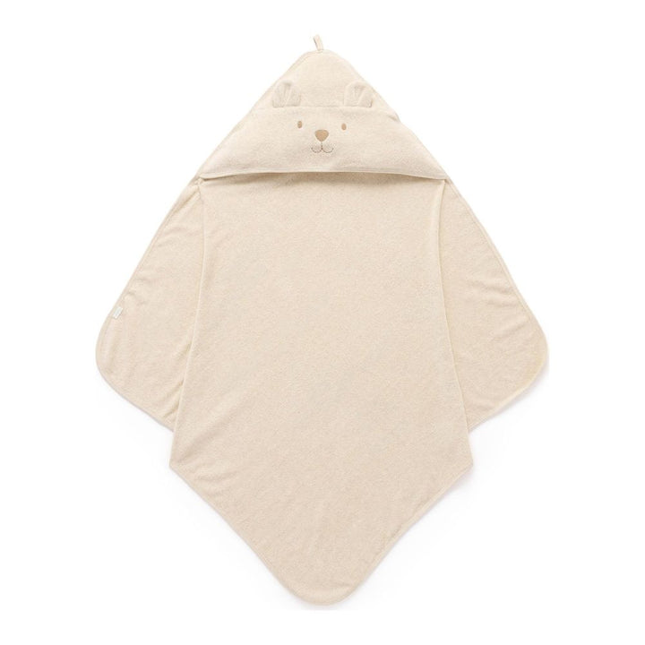 Purebaby Organic Cotton Hooded Bear Towel Wheat Melange