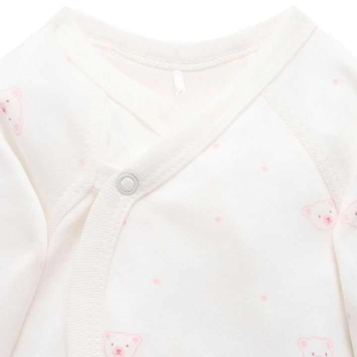 Purebaby Organic Cotton Premie Crossover Long Sleeve Growsuit