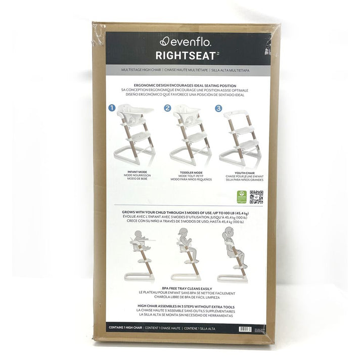 Evenflo RightSeat 3-in-1 Multistage High Chair - Sea Salt White (Open Box)