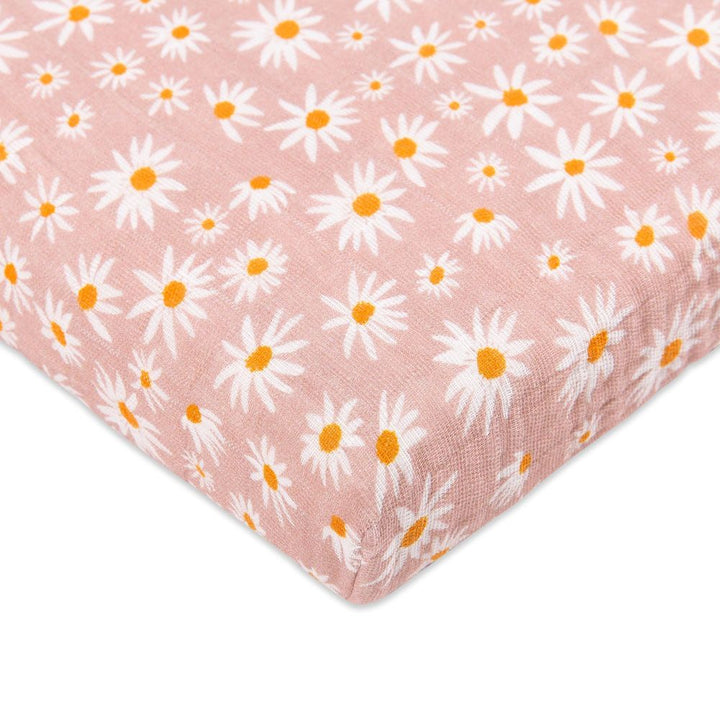 Babyletto Organic Cotton Muslin All-Stages Midi Crib Sheet Daisy
