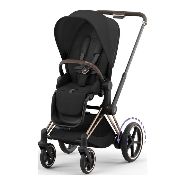 CYBEX ePriam 4 Stroller Sepia Black on Rose Gold Frame
