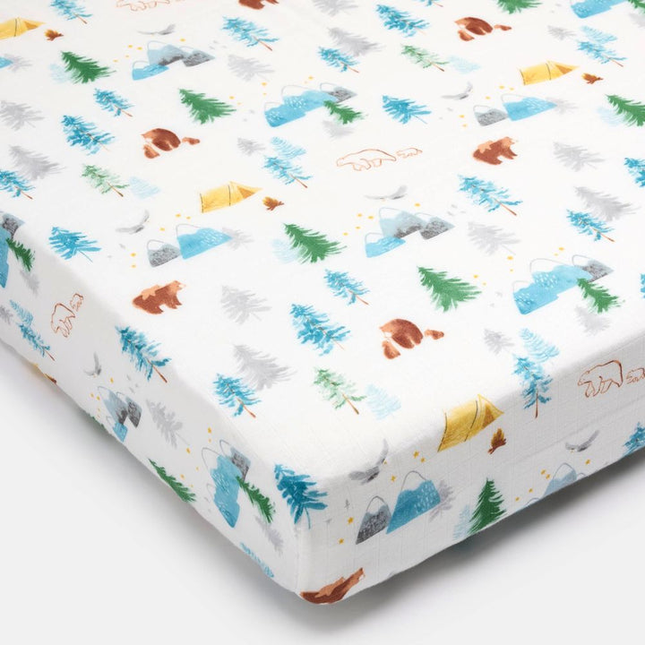 Loulou Lollipop Muslin Crib Sheet - Adventure Begins Default Title