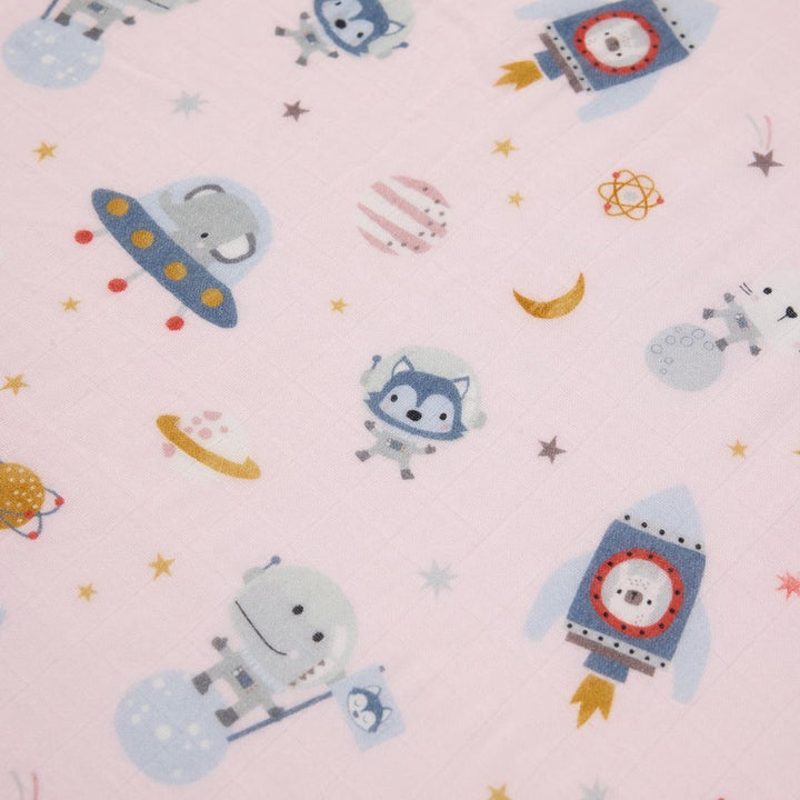 Loulou Lollipop Muslin Crib Sheet - Astro Explorers