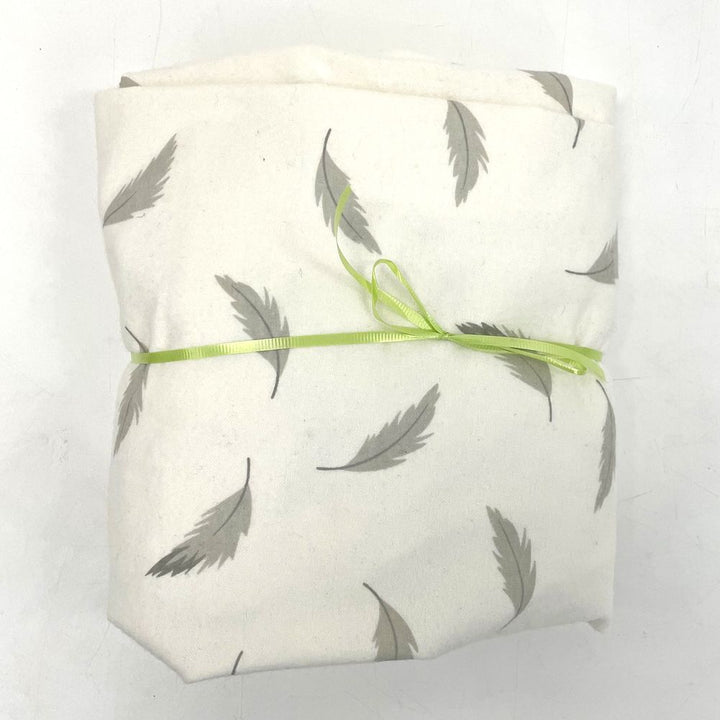 Kushies Flannel Fitted Crib Sheet - Grey Feathers (Floor Model)