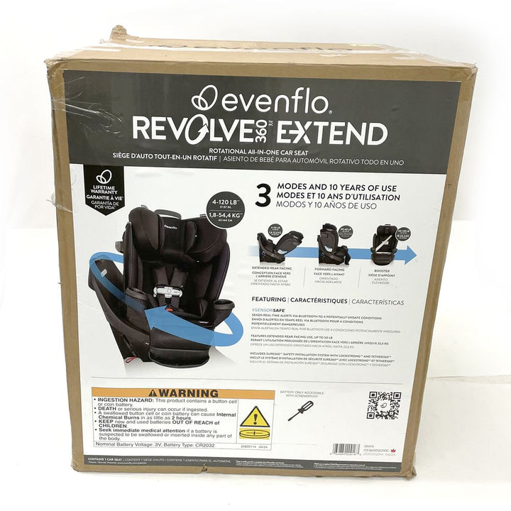 Evenflo GOLD Revolve360 Extend All-in-one Rotational Car Seat with SensorSafe - Onyx Black (Open Box)