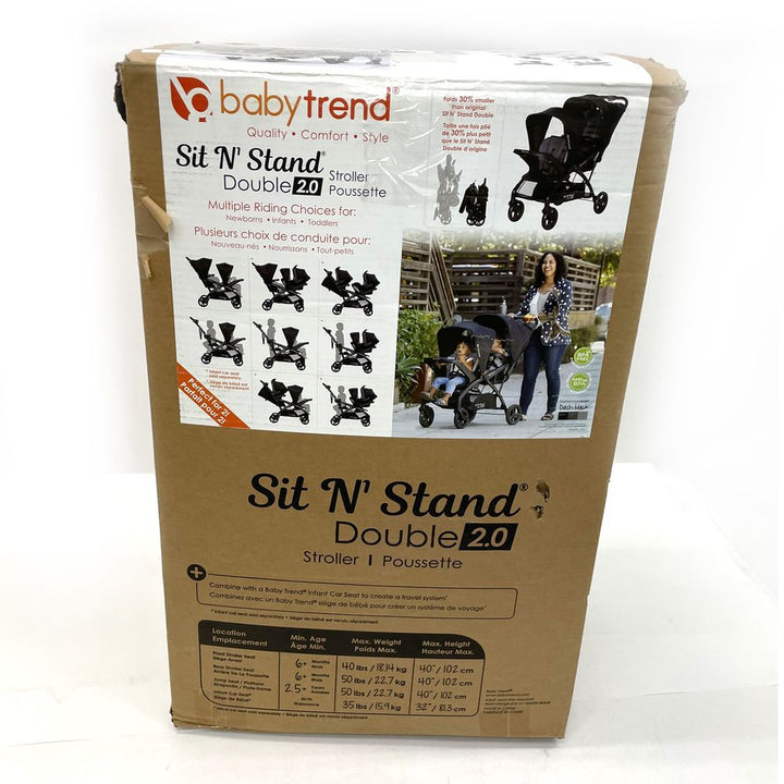 Baby Trend Sit n Stand Double 2.0 Stroller - Dash Black (Open Box)