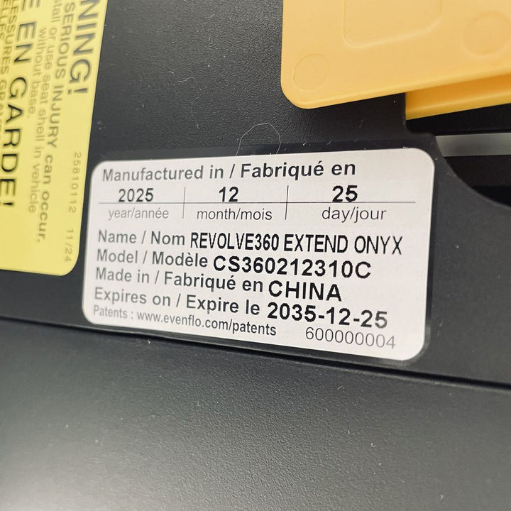 Evenflo GOLD Revolve360 Extend All-in-one Rotational Car Seat with SensorSafe - Onyx Black (Open Box)