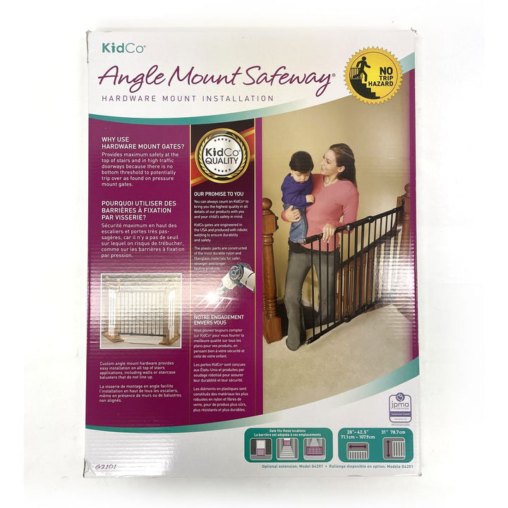 KidCo Angle Mount Safeway Hardware Mounted Safety Gate - Black (Open Box)