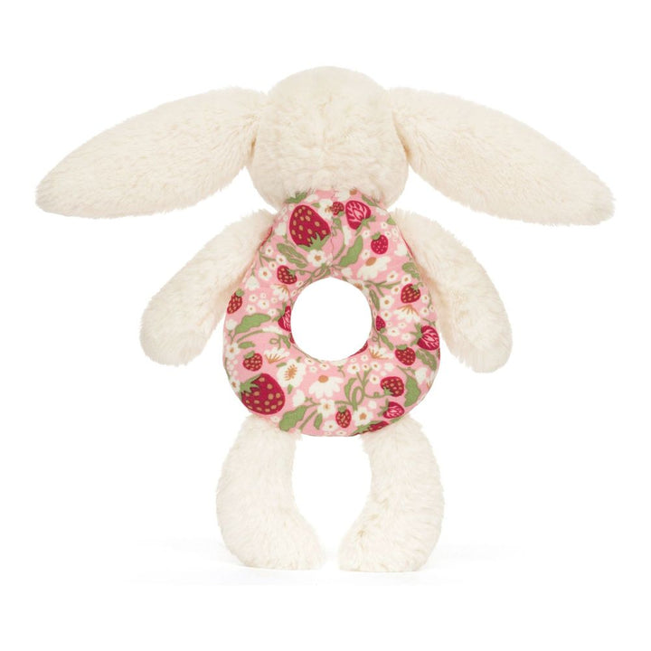 Jellycat Blossom Ring Rattle - Berry Cream Bunny