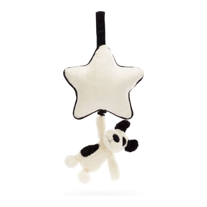 Jellycat Musical Pull Plush Toy - Black & Cream Puppy
