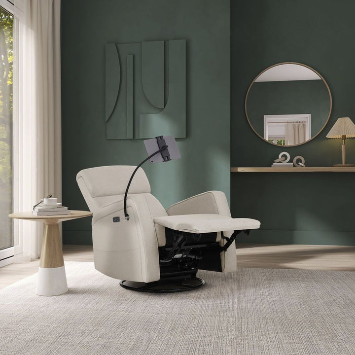 Evolur Lorene Power Recline Glider with Swivel Base and Device Holder